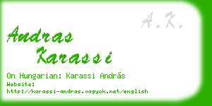 andras karassi business card